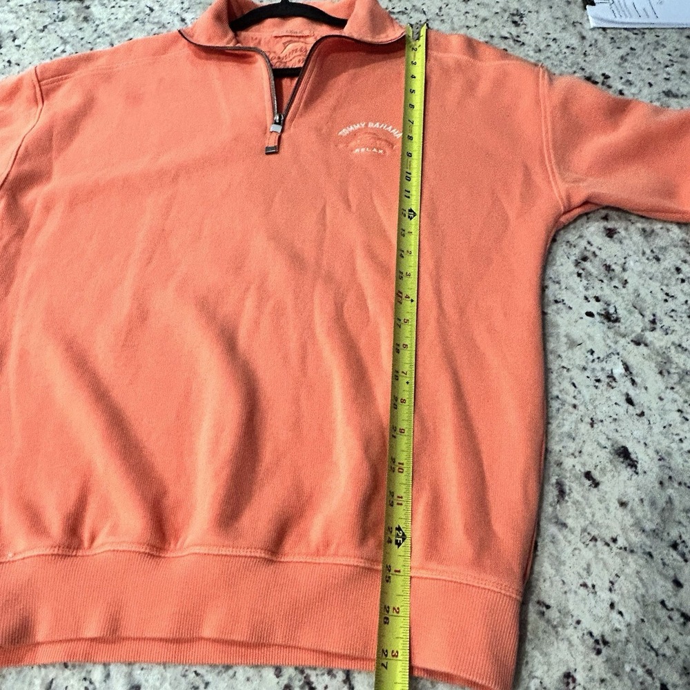 Tommy Bahama Relax Pullover Classic Preppy Mens Medium 1/4 Zip Orange - Picture 7 of 10